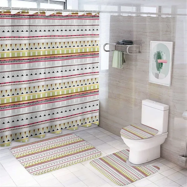 Triangles Lines on a shower curtain