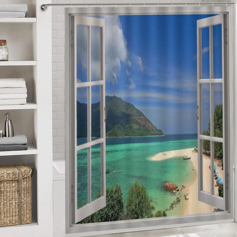 Tropic Scene in Window — Detail 4