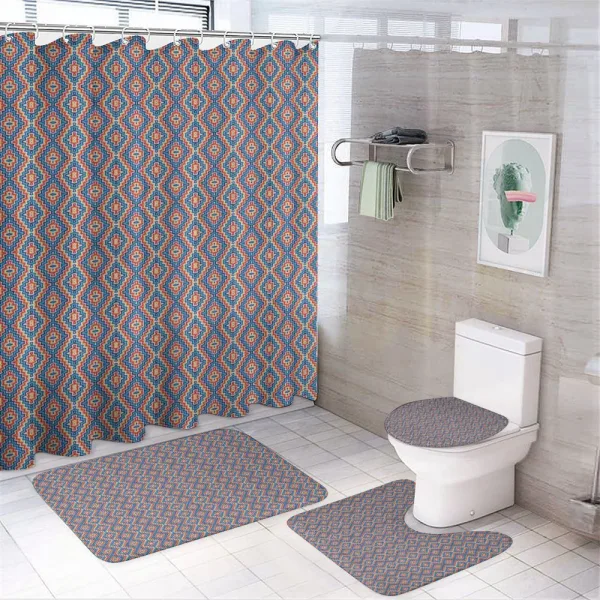 Vivid Ornament with Zig Zags on a shower curtain