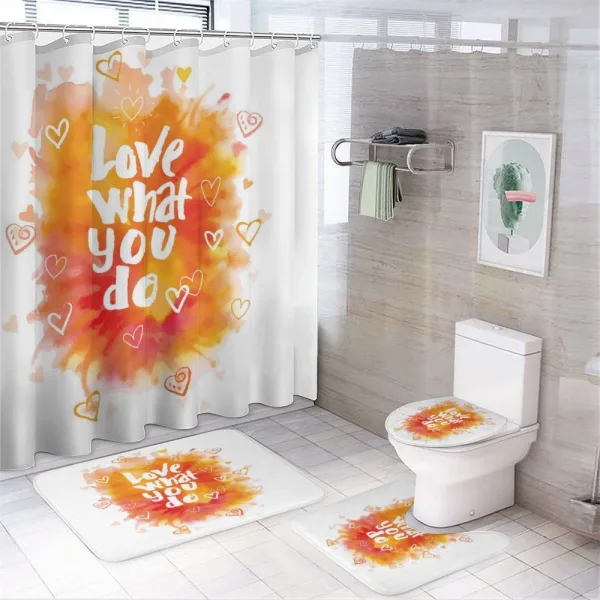 Warm Color Splash Message on a shower curtain