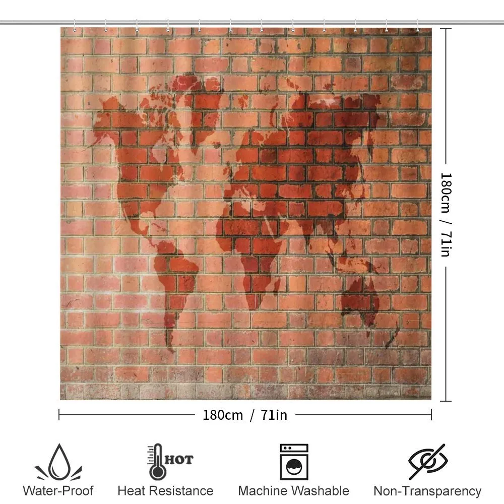 World Map on Brick Wall — Detail 2