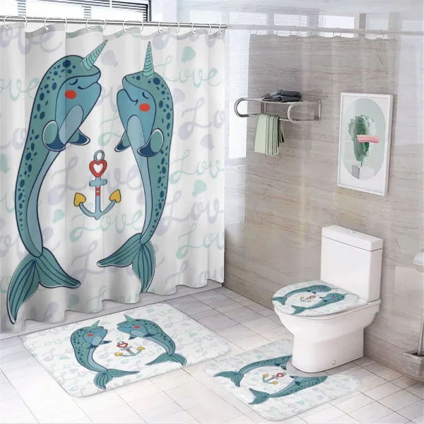 Animal Couple in Love on a shower curtain