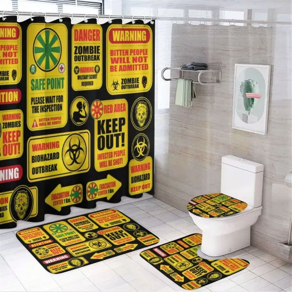Apocalypse Signs on a shower curtain