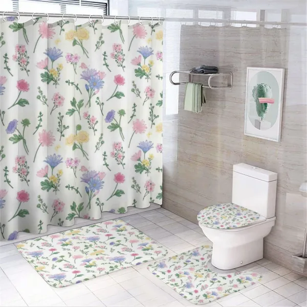 Botanical Herbs Nature on a shower curtain