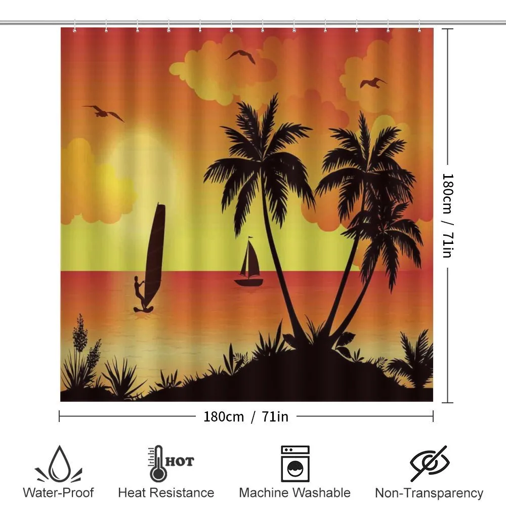 Coconut Palms and Surfer — Detail 2