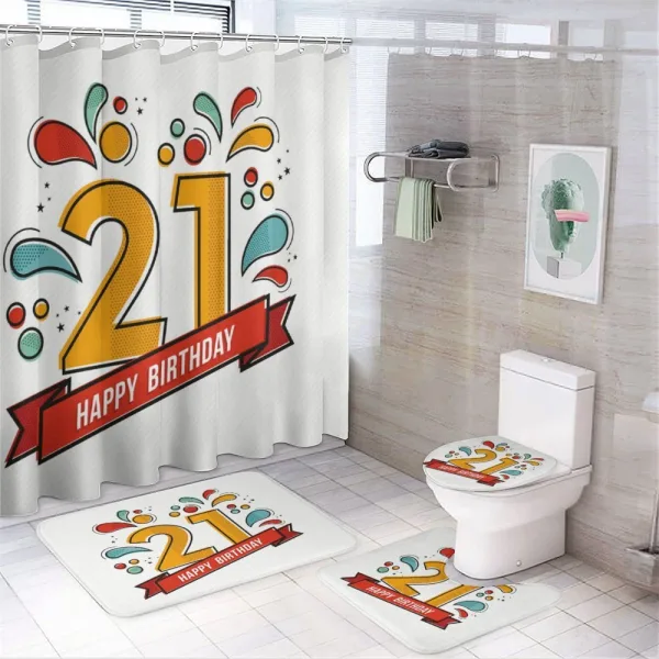 Digital 21 Birthday on a shower curtain