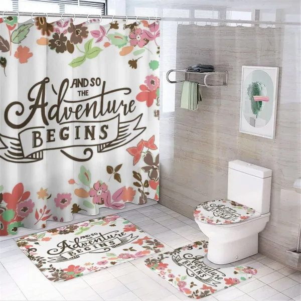 Flourishing Flower Silhouette on a shower curtain
