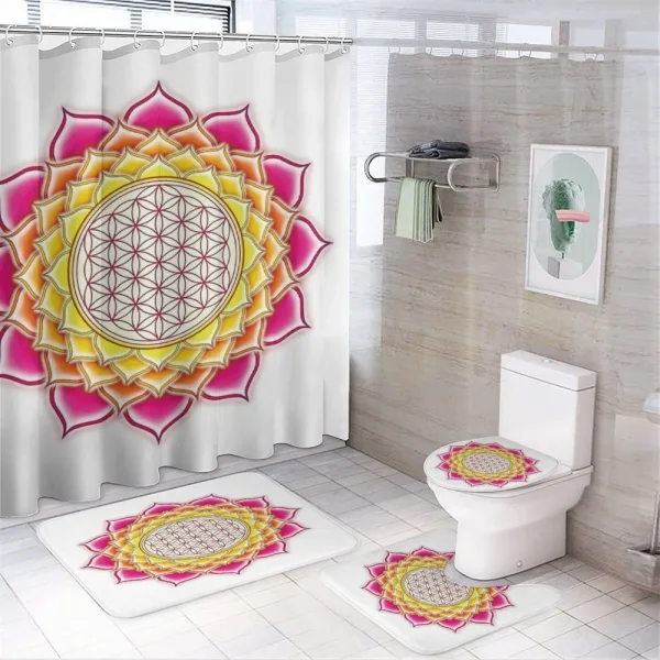 Flower of Life Lotus Vivid on a shower curtain