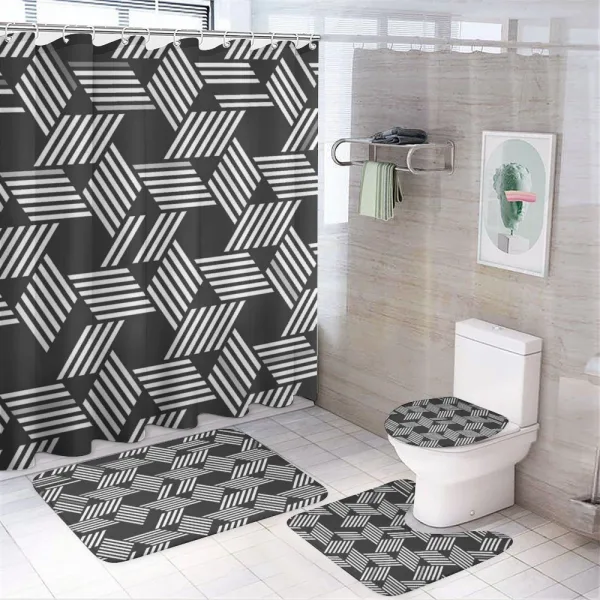 Geometric Irregular on a shower curtain