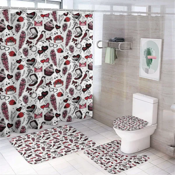 Gift Cupcakes Keys Birds on a shower curtain