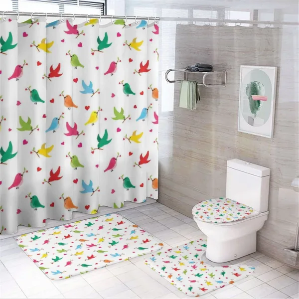 Heart Branches Colorful on a shower curtain