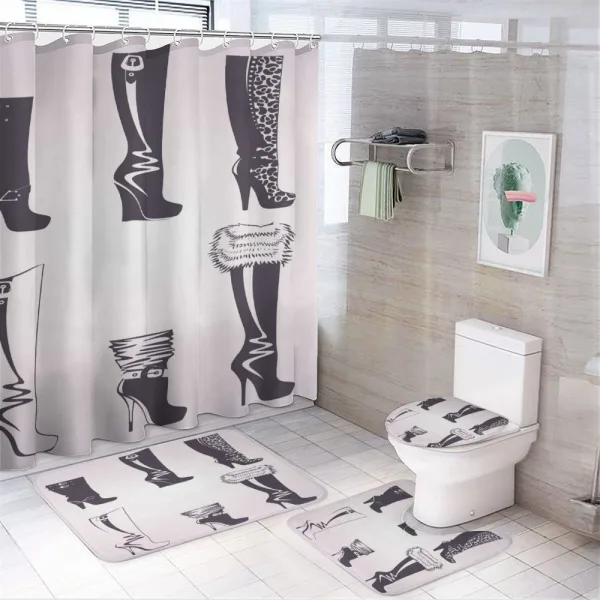 High Heel Boots on a shower curtain