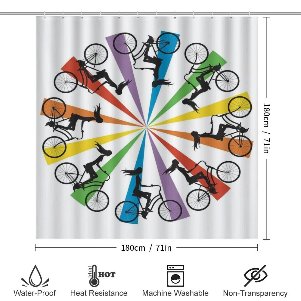 Lady on Bike Rainbow — Detail 2