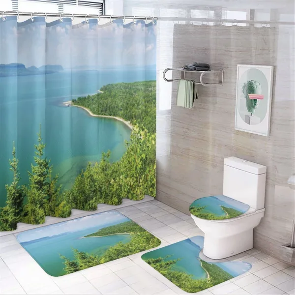 Lake Superior Panoramic on a shower curtain