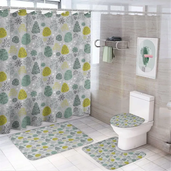 Late Autumn Forest Trees on a shower curtain