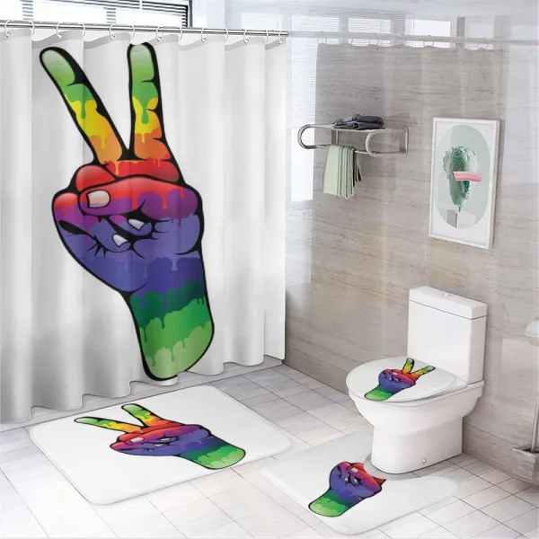 Love in Rainbow Colors on a shower curtain