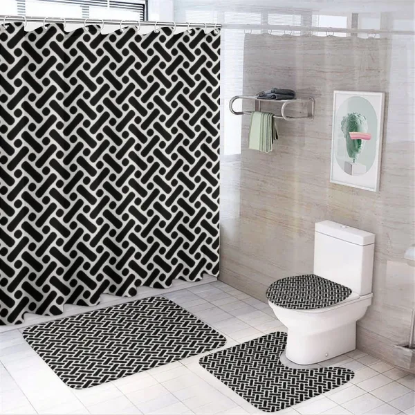 Modern Symmetric Shapes on a shower curtain