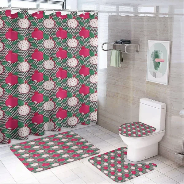 Pomegranate Zigzags on a shower curtain