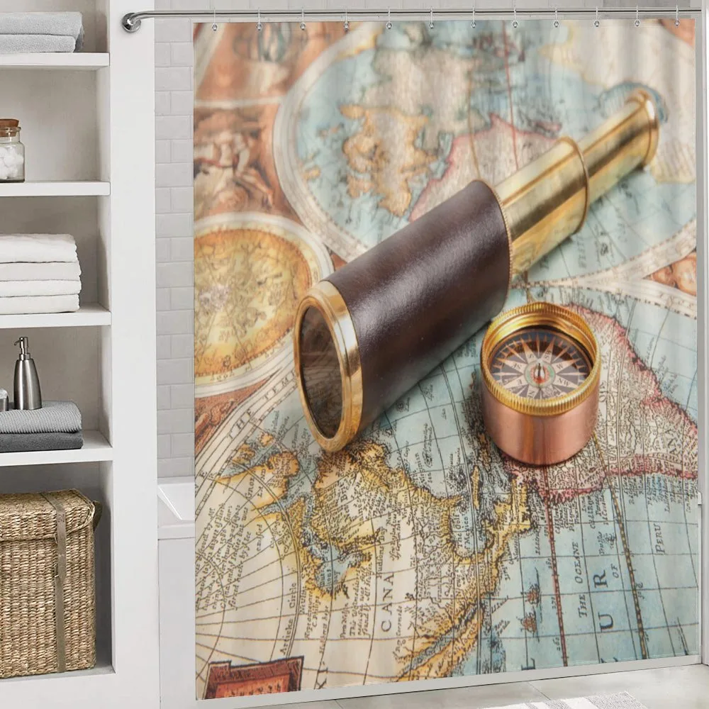 Telescope on Antique Map — Detail 4