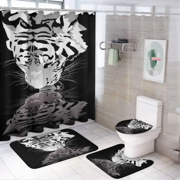 Tiger Drinking Water on a shower curtain