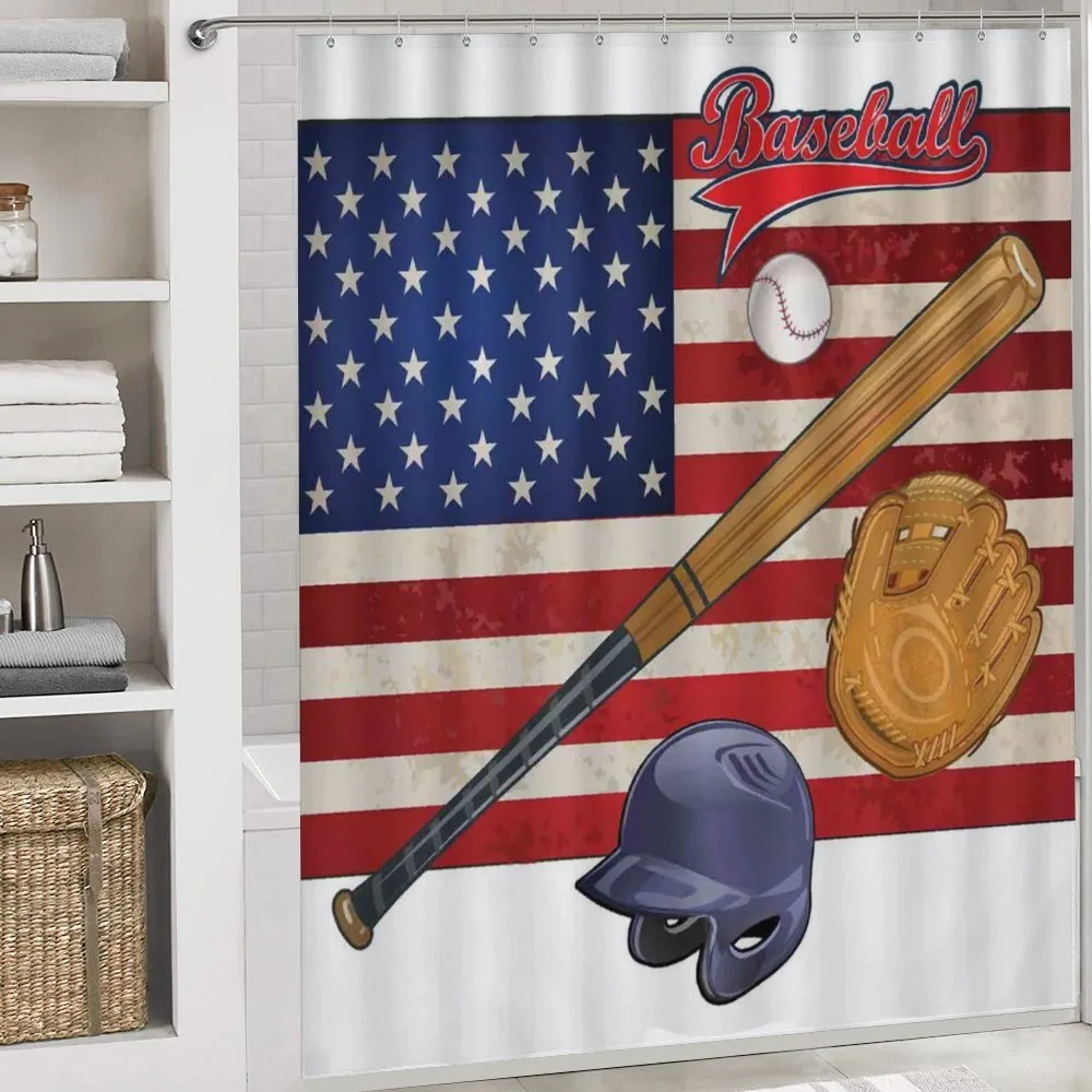 USA Flag and Baseball — Detail 4