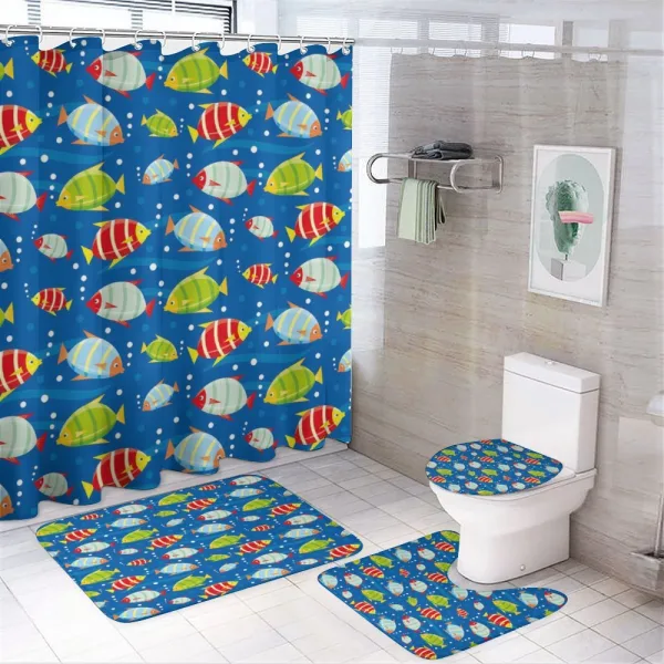 Vibrant Fish Marine Art on a shower curtain