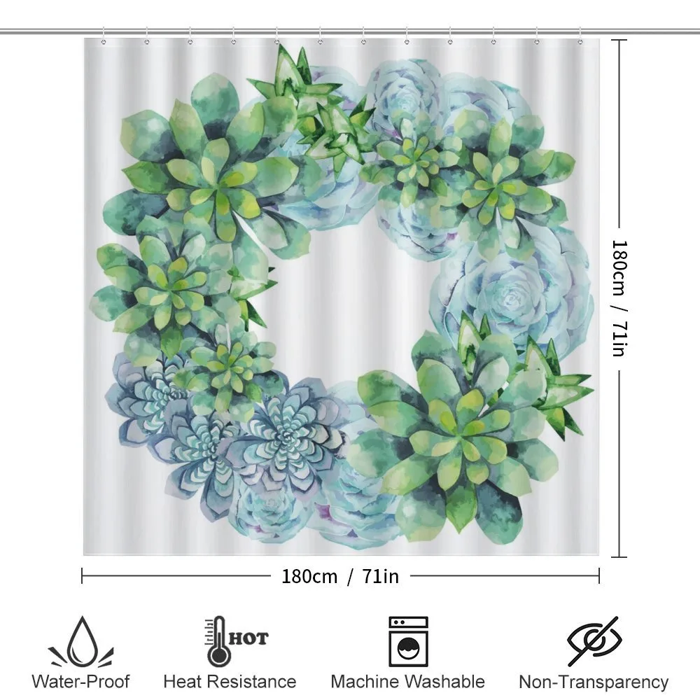 Watercolor Cactus Wreath — Detail 2