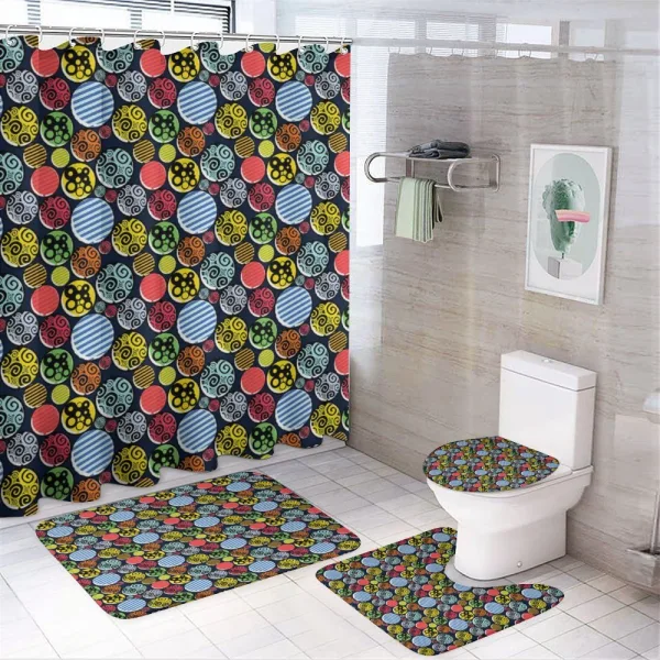 Circles Dots on a shower curtain