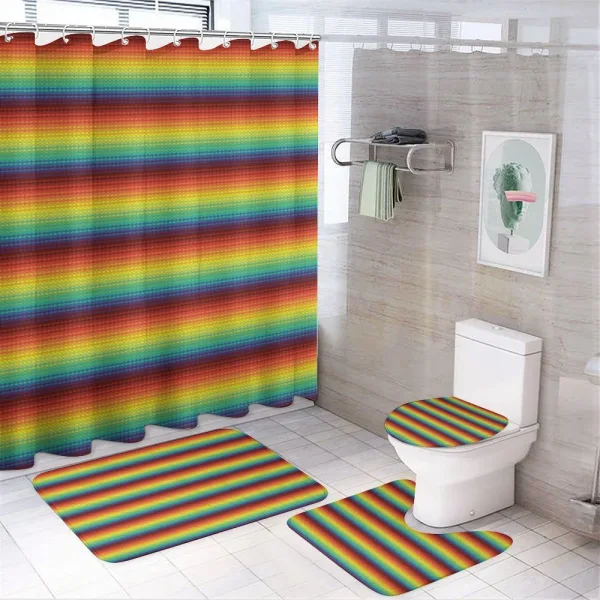 Colorful Rainbow Scale on a shower curtain