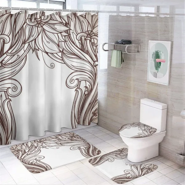 Curving Branches on a shower curtain