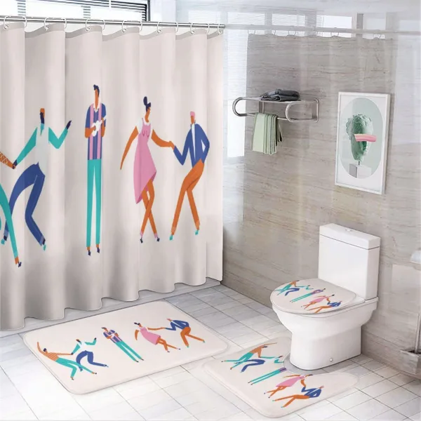 Dancing Men and Women on a shower curtain