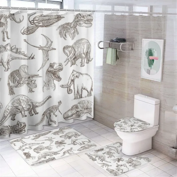Dinosaurs Skeleton on a shower curtain