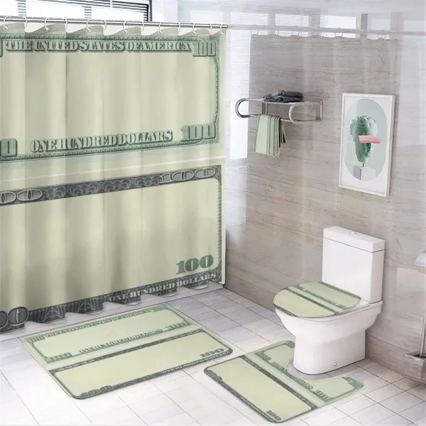 Dollar Bill Frame Pattern on a shower curtain