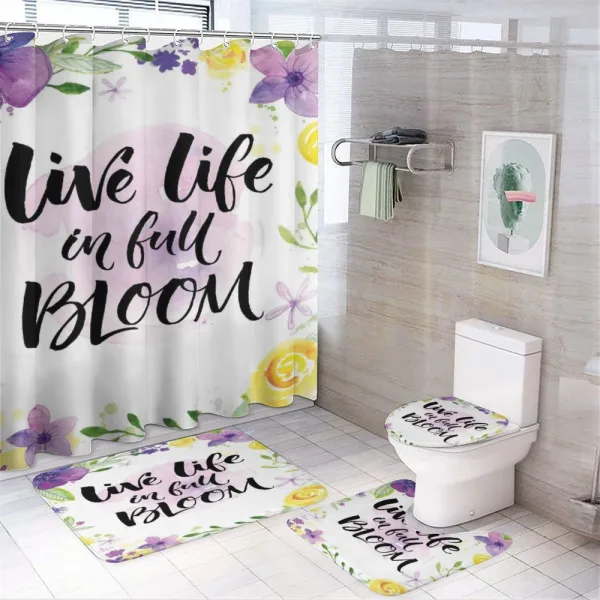 Floral Violets Bloom on a shower curtain