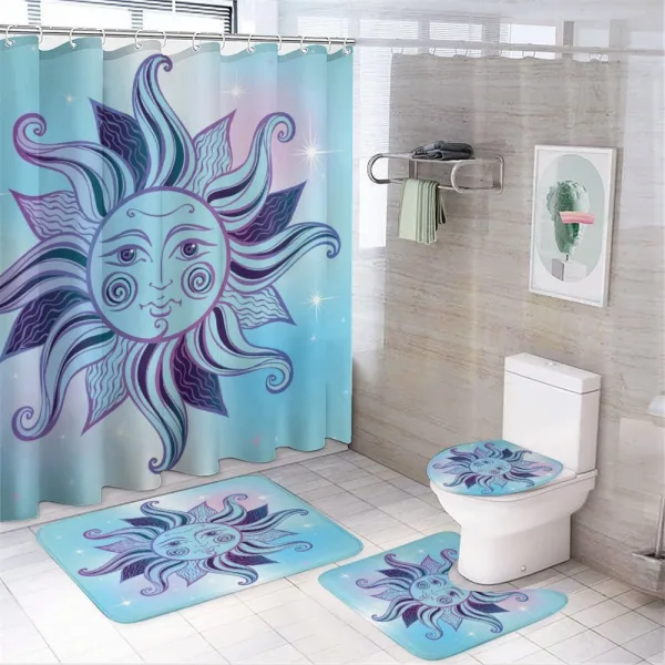 Flourish Sun Face on a shower curtain