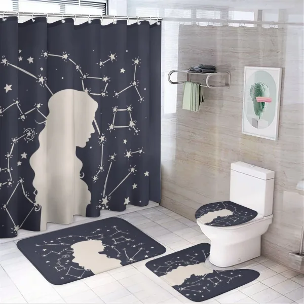 Girl Mystical Portrait Art on a shower curtain