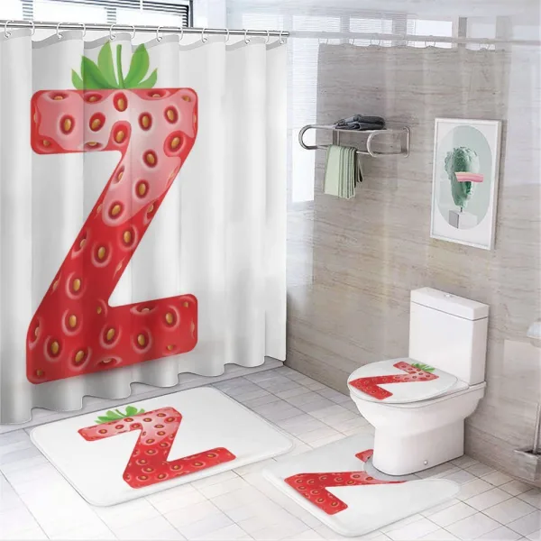 Gourmet Z Typescript on a shower curtain