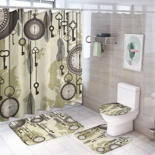 Green Old 20s Design on a shower curtain