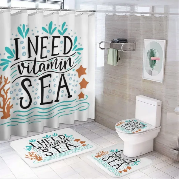 Inspirational Words Art on a shower curtain