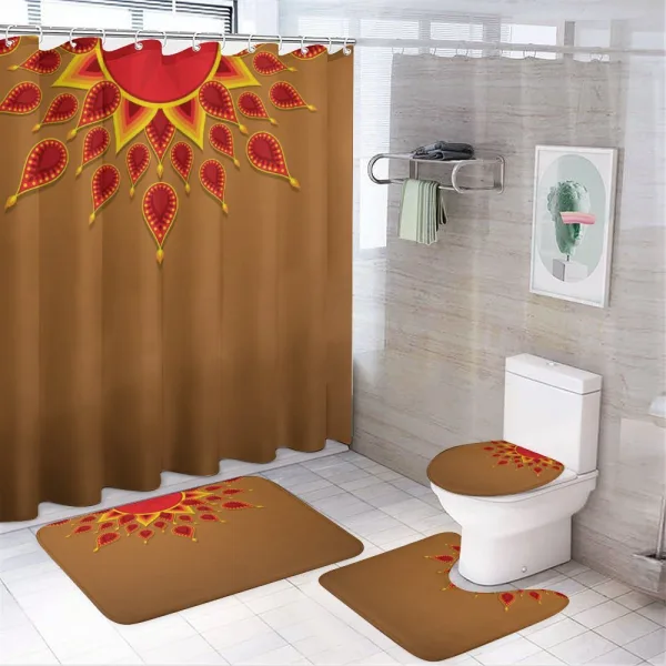 Oriental Paisley Design on a shower curtain