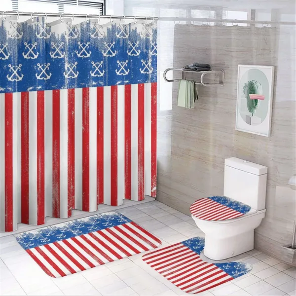 Patriotic Grunge Flag Marine on a shower curtain