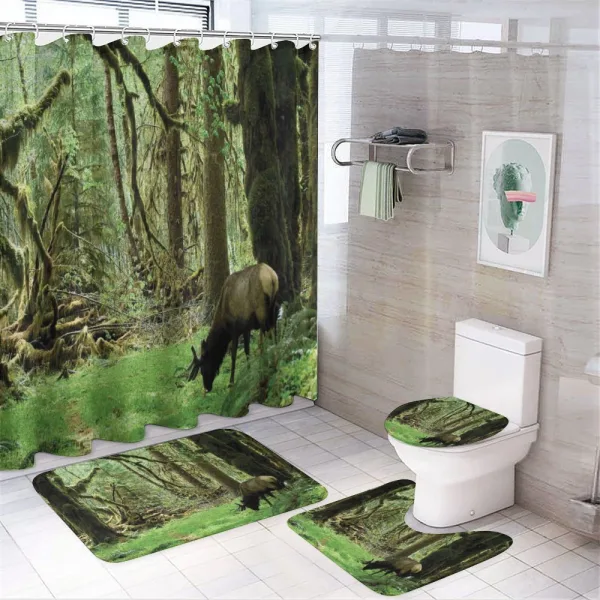 Roosevelt Elk in Park on a shower curtain