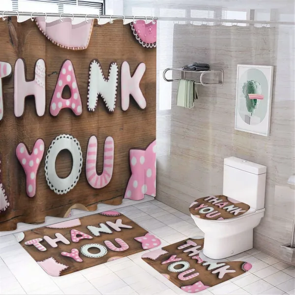 Rustic Cookie Letters on a shower curtain