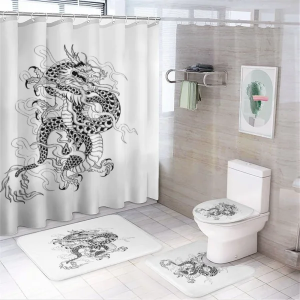 Sketch Art Monster on a shower curtain