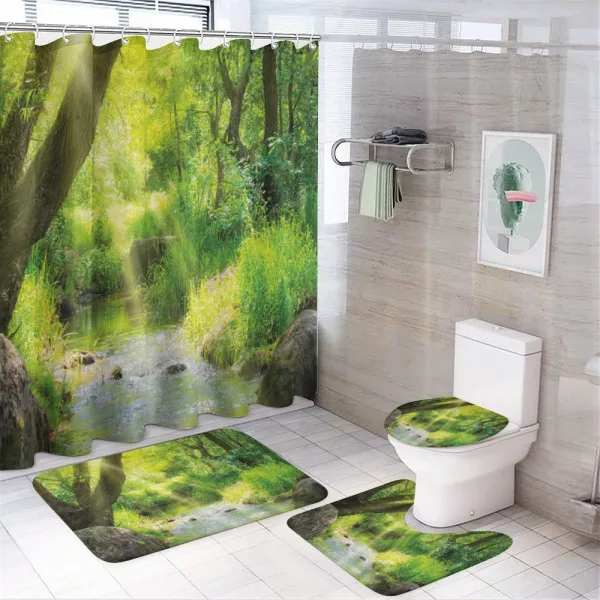 Stream Cascade Tropical on a shower curtain