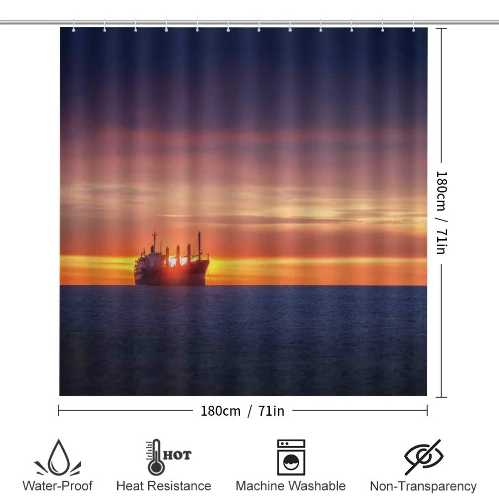 Sunrise over Sea Ship — Detail 2
