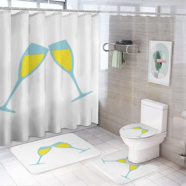 Toasting Having Fun Theme on a shower curtain