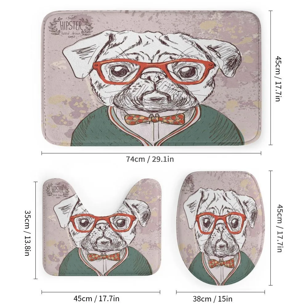 Vintage Hipster Pugs — Detail 1