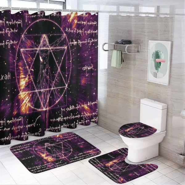 Vitruvian Man Occult on a shower curtain
