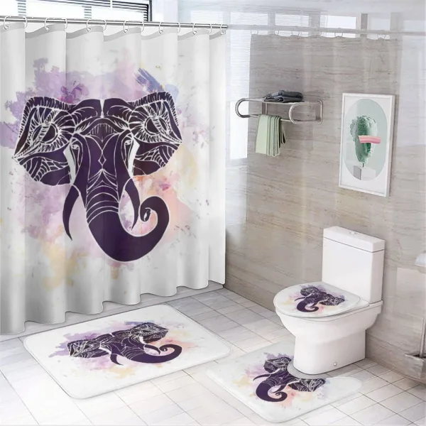Watercolor Elephant on a shower curtain